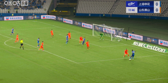 中超半场：汪海健角球破门，卡扎伊双响，申花暂2-2泰山