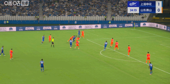 中超半场：汪海健角球破门，卡扎伊双响，申花暂2-2泰山